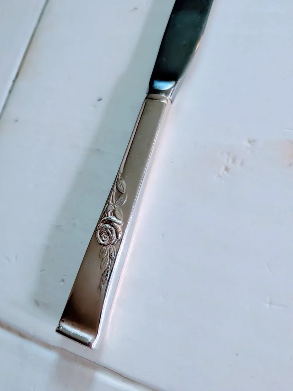 VTG Reed & Barton Classic Rose Sterling Silver Dinner Knife Antique Sterling